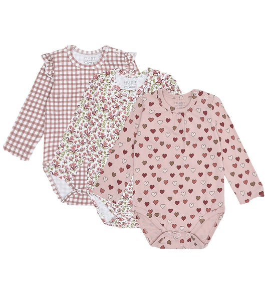 Hust and Claire Rompers l/s - 3-pack - HCBella Kleine Controle - - Hust and Claire - 2 jaar (92) - Rompers Lange Mouw