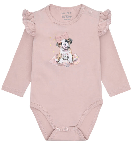 Hust and Claire Romper l/s - HCBri Sweet Puppy - Adobe Rose - Hust and Claire - 74 - Rompers Lange Mouw