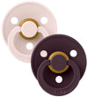BIBS Colour Fopspenen - Maat 1 - 2-pack - Rond - Petal/Plum - BIBS - 0-6 mnd - Fopspenen
