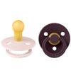 BIBS Colour Fopspenen - Maat 1 - 2-pack - Rond - Petal/Plum - BIBS - 0-6 mnd - Fopspenen