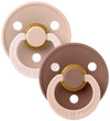 BIBS Colour Fopspenen - Maat 1 - 2-pack - Rond - Blush Marmot Mi - BIBS - 0-6 mnd - Fopspenen