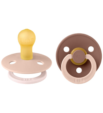BIBS Colour Fopspenen - Maat 1 - 2-pack - Rond - Blush Marmot Mi - BIBS - 0-6 mnd - Fopspenen