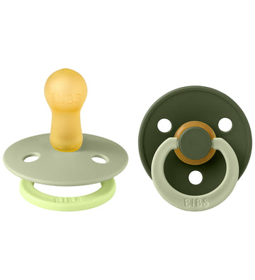 BIBS Colour Fopspenen - Maat 2 - 2-pack - Rond - Sage Hunter Gre - BIBS - 6-18 mnd - Fopspenen