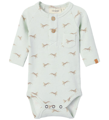 Lil' Atelier Romper l/s - Noos - Rib - NbmGavo - Murmur/Whale - Lil Atelier - 1½ jaar (86) - Rompers Lange Mouw