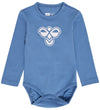 Hummel Romper l/s - hmlMini - Nederlands Blue m. Logo - Hummel - 74 - Rompers Lange Mouw