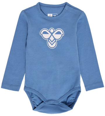 Hummel Romper l/s - hmlMini - Nederlands Blue m. Logo - Hummel - 74 - Rompers Lange Mouw