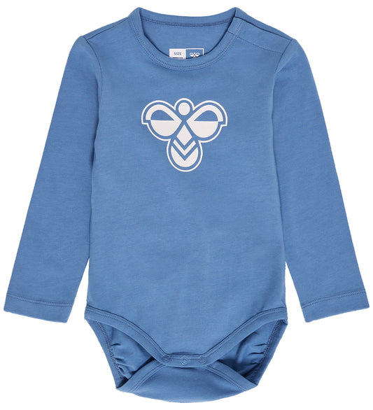 Hummel Romper l/s - hmlMini - Nederlands Blue m. Logo - Hummel - 74 - Rompers Lange Mouw