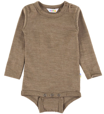 Joha Romper l/s - Wol/Zijde - Beige Melange - Joha - 70 - Rompers Lange Mouw
