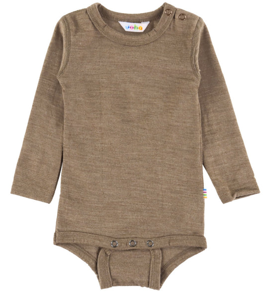 Joha Romper l/s - Wol/Zijde - Beige Melange - Joha - 70 - Rompers Lange Mouw