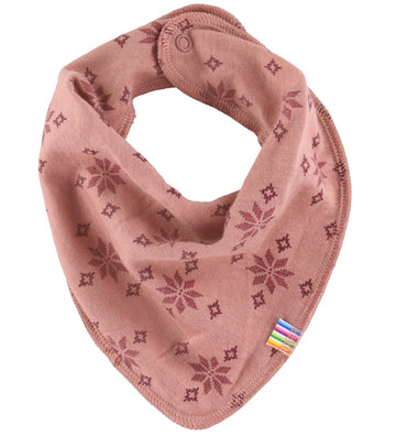 Joha Babyslabbetje - Wol/Katoen - Rose m. Sneeuwvlokken - Joha - OneSize - Kwijlsjaaltjes