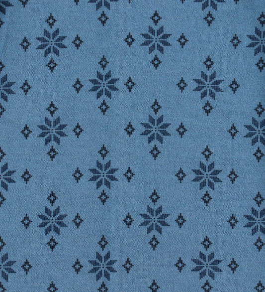 Joha Babymuts - Wol - Blauw/Katoen - Blauw m. Sneeuwvlokken - Joha - 34 cm - Babymutsen