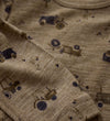 CeLaVi Romper l/s - Wol - Cacao Crème m. Tractors - CeLaVi - 100 - Rompers Lange Mouw