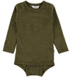 Joha Romper l/s - Wol - Mos Groen - Joha - 80 - Rompers Lange Mouw