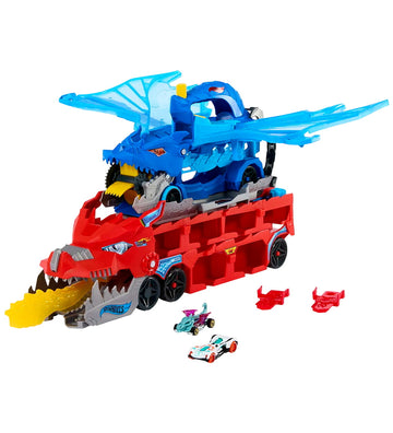 Hot Wheels Speelset - City Ultimate Dubbele Drakentransporteur - Hot Wheels - OneSize - Auto´s