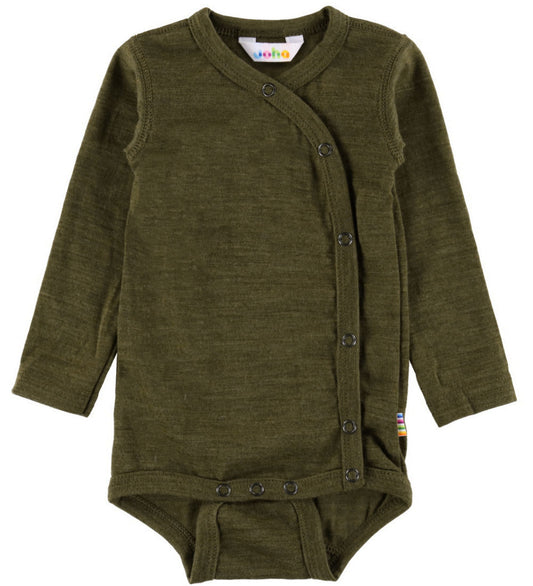 Joha Wikkelromper l/s - Wol - Mos Groen - Joha - 60 - Rompers Lange Mouw