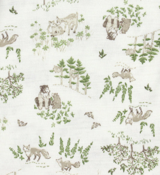 Joha Babyslabbetje - Wol/Zijde - Off White m. Bomen - Joha - OneSize - Kwijlsjaaltjes
