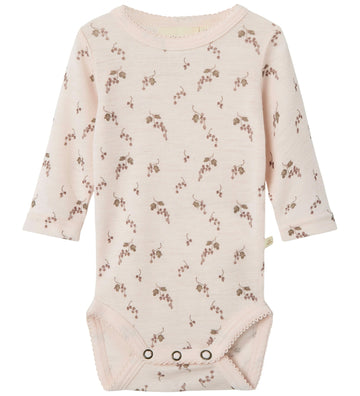 Lil' Atelier Romper l/s - Wol - Noos - NbfNoel - Morganiet/Berry - Lil Atelier - 1 jaar (80) - Rompers Lange Mouw