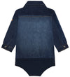 Hust and Claire Hemdromper l/s - Denim - Bertil - Blue Denim - Hust and Claire - 1½ jaar (86) - Rompers Lange Mouw