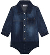 Hust and Claire Hemdromper l/s - Denim - Bertil - Blue Denim - Hust and Claire - 1½ jaar (86) - Rompers Lange Mouw