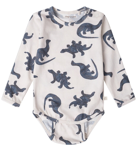 That's Mine Romper l/s - Ellis - Mono Dino - Thats Mine - 68 - Rompers Lange Mouw