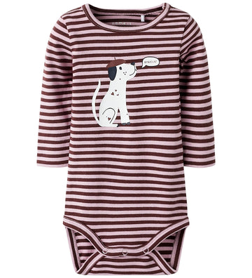 Name It Romper l/s - NbfKilas - Bleached Mauve/Andorra m. Print - Name It - 50 - Rompers Lange Mouw