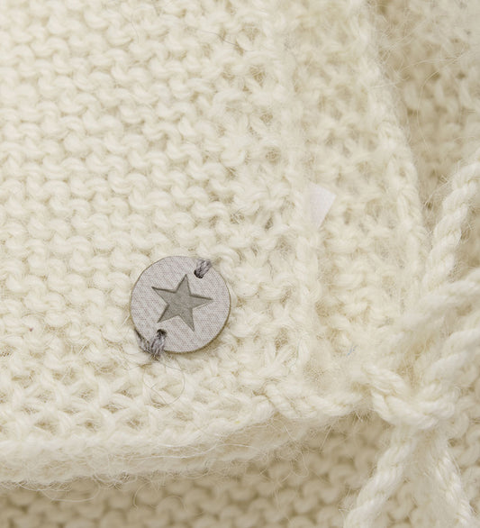Huttelihut Babymuts m. Pom-Pom - Alpacawol - Gebreid - Off-White - Huttelihut - 62/68 - Babymutsen
