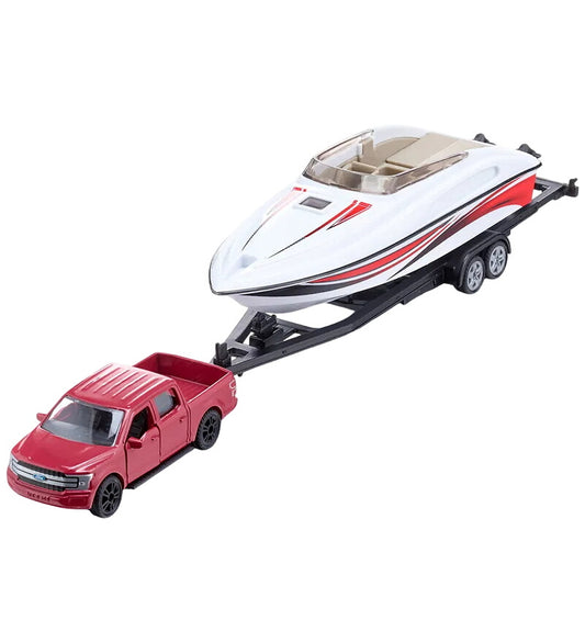 Siku Auto m. Boot - Ford F150 m. Motorboot - 1:55 - Rood/Wit - Siku - OneSize - Auto´s