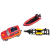Siku Auto m. Boot - Land Rover Defender m. Boot - Rood/Geel - Siku - OneSize - Auto´s