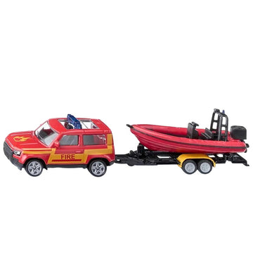 Siku Auto m. Boot - Land Rover Defender m. Boot - Rood/Geel - Siku - OneSize - Auto´s