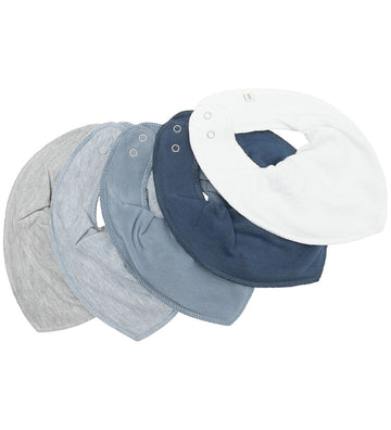 Pippi Babyslabbetje - Puntig - 5-pack - Dark Blue - Pippi Baby - OneSize - Kwijlsjaaltjes