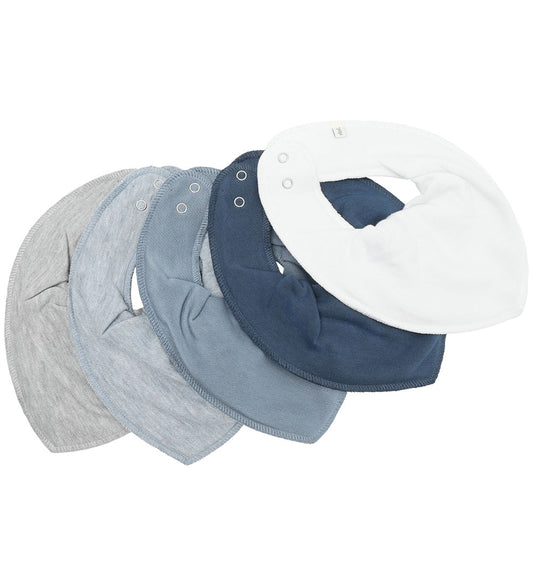 Pippi Babyslabbetje - Puntig - 5-pack - Dark Blue - Pippi Baby - OneSize - Kwijlsjaaltjes