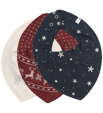 Pippi Babyslabbetje - Puntig - 3-pack - Nieuw Maroon - Pippi Baby - OneSize - Kwijlsjaaltjes