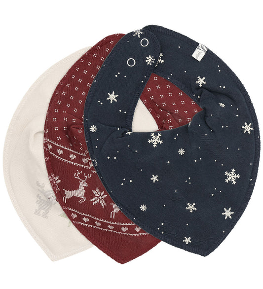 Pippi Babyslabbetje - Puntig - 3-pack - Nieuw Maroon - Pippi Baby - OneSize - Kwijlsjaaltjes
