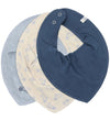 Pippi Babyslabbetje - Puntig - 3-pack - Dark Denim - Pippi Baby - OneSize - Kwijlsjaaltjes