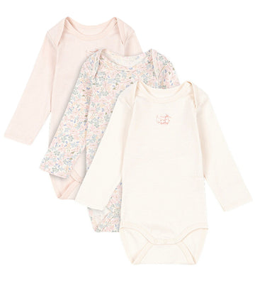 Fanga Fontana Rompers l/s - Fio - 3-pack - Prato Fiori - Fanga Fontana - 18 mnd - Rompers Lange Mouw