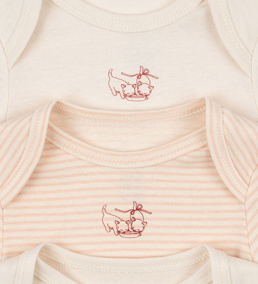 Fanga Fontana Rompers l/s - Fio - 3-pack - Blush Mix - Fanga Fontana - 0-1 mnd - Rompers Lange Mouw