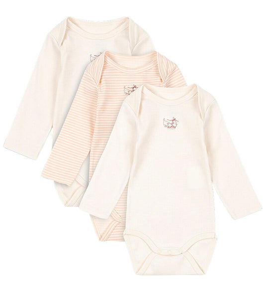 Fanga Fontana Rompers l/s - Fio - 3-pack - Blush Mix - Fanga Fontana - 12 mnd - Rompers Lange Mouw