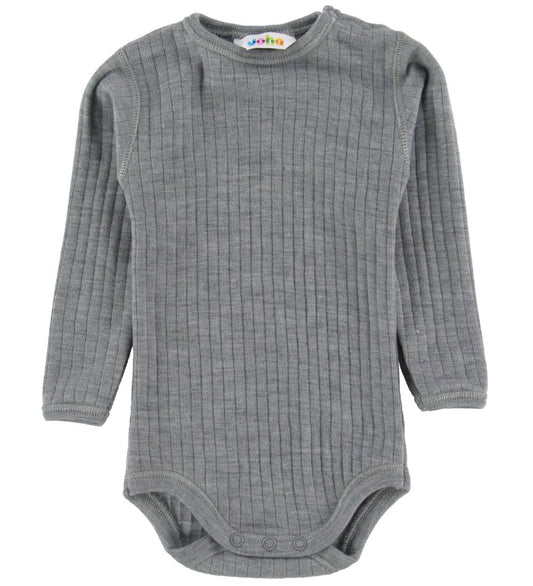 Joha Romper - Wol - l/s - Grijs - Joha - 80 - Rompers Lange Mouw