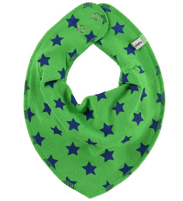 Pippi Babyslabbetje - Puntig - Groen m. Blauw Sterren - Pippi Baby - OneSize - Kwijlsjaaltjes