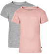Minymo T-Shirt - 2-pack - Roze/Grijs - Minymo - 1 jaar (80) - T-Shirts