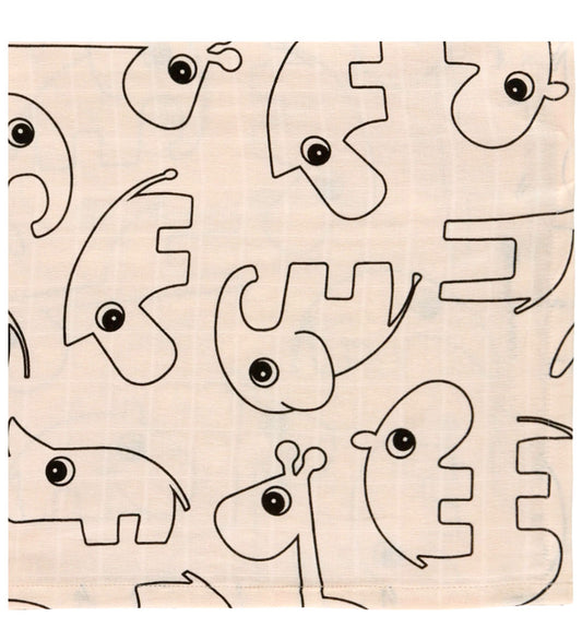 Done by Deer - Contour Wikkeldoek 2-pack - 120x120 - Licht roze - Done by Deer - OneSize - Wikkeldoeken