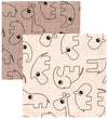 Done by Deer - Contour Wikkeldoek 2-pack - 120x120 - Licht roze - Done by Deer - OneSize - Wikkeldoeken
