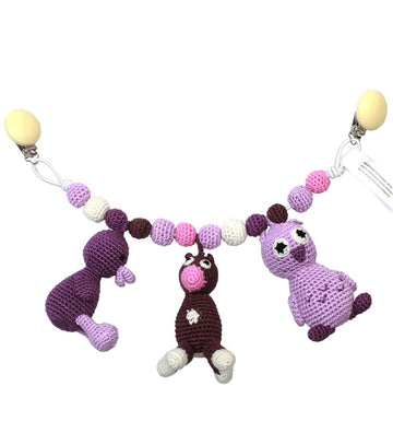 NatureZoo Kinderwagenspanner - Uil/Koets/Eend - Paars/Lavendel - NatureZoo - OneSize - Kinderwagenspanners
