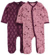Pippi Pyjamapak M/v - 2-pack - Roze/Paars m. Print - Pippi Baby - 1 jaar (80) - Pyjamapak