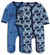 Pippi Pyjamapak M/v - 2-pack - Blauw/Lichtblauw m. Print - Pippi Baby - 68 - Pyjamapak