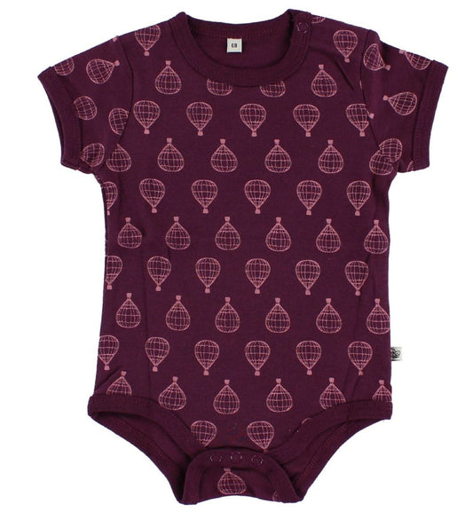 Pippi Rompers s/s - 4-pack - Roze/Paars m. Patroon - Pippi Baby - 1 jaar (80) - Rompers Korte Mouw