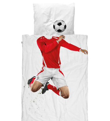 Snurk Beddengoed - Junior - Rood Voetballer - Snurk - Julinor - Beddengoed - Junior