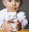Hevea Babyflessen - 2-pack - Glas & Natuurlijk Rubber - Wit - Hevea - 0-3 mnd - Babyflesjes