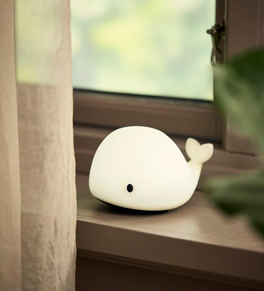 Filibabba Lamp - The Friendly Whale Christian - 14,5 cm - Wit - Filibabba - OneSize - Nachtlampen
