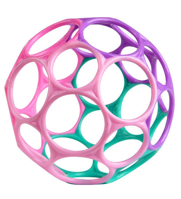 Oball Classic+ Bal - 8 cm - Roze/Groen/Paars/Roze - Oball - OneSize - Grijpspeelgoed